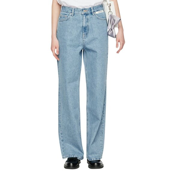 NEW NWOT! KIMHEKIM MY UNIFORM LABEL WIDE LEG BAGGY JEANS RIGID DENIM sz M - Picture 1 of 8